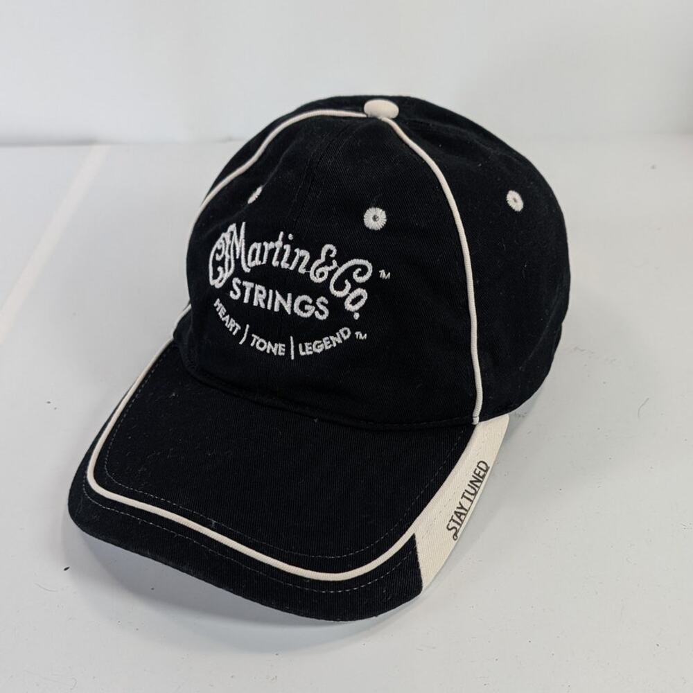 Martin & Co Guitars Strings Logo Adjustable Strapback Cap Hat Black Heart Tone